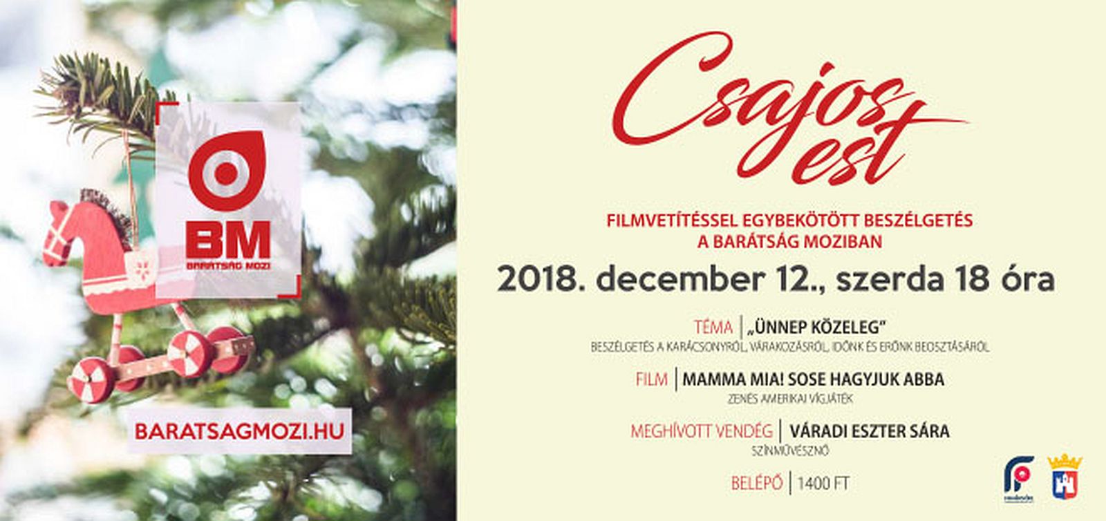 Filmvetítéssel egybekötött beszélgetés lesz a Barátság moziban